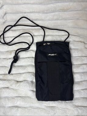 Eddie Bauer Black Crossbody Pouch - Compact Unisex Travel Bag